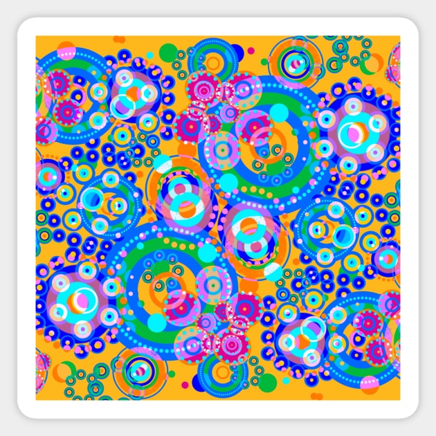 Funky and Fun Psychedelic Retro Design Sticker by AlondraHanley